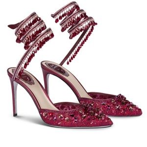 CHANDELIER CRYSTAL RUBY RED PUMP,size40, IS 8-8.5wore them ones